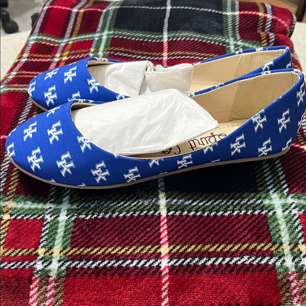 Spirit Blue Patterned Flats - Picture 3 of 9